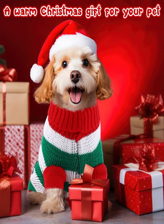 Yeyeplum 4 Pcs Puppy Christmas Sweater Dog Ugly Xmas Santa Knitted Sweater Small Dog Christmas Outfit Pet Winter Holiday Knitwear Cat Turtleneck Knitwear for Pet Kitten Puppy(M) - Image 5